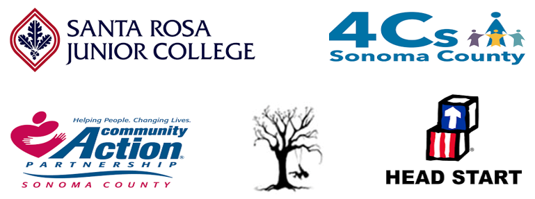 Logos: Santa Rosa Junior College, 4Cs Sonoma County, Head Start, Community Action Partnership Sonoma County